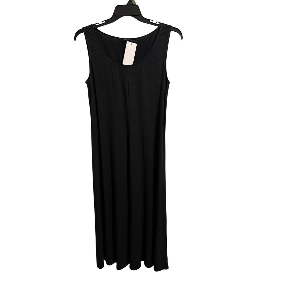 Lafayette 148 Black Linen Midi Tank Dress NWT Women's Large
